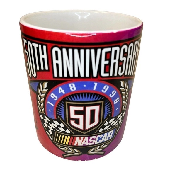 VINTAGE Nascar Mug 50th Anniversary 1948 1998 Collectors - Picture 1 of 9